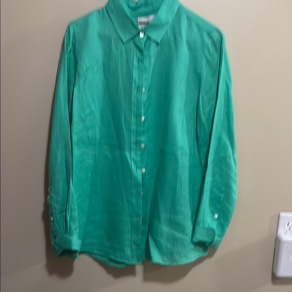 Green Button-Up Shirt